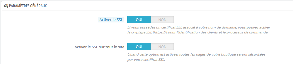 Activer le SSL dans PrestaShop